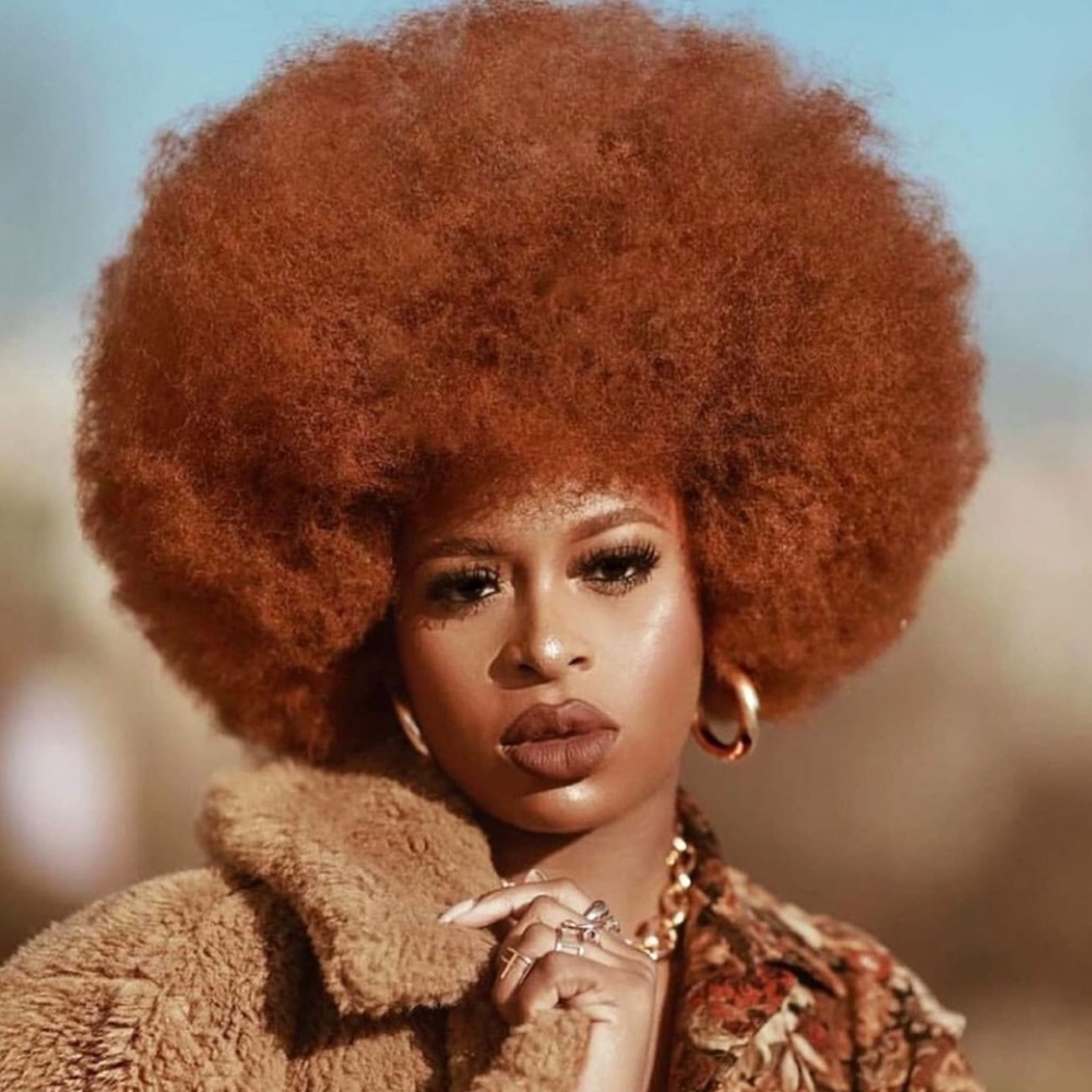 14” Big Brown full cap Afro Wig for woman *NEW*